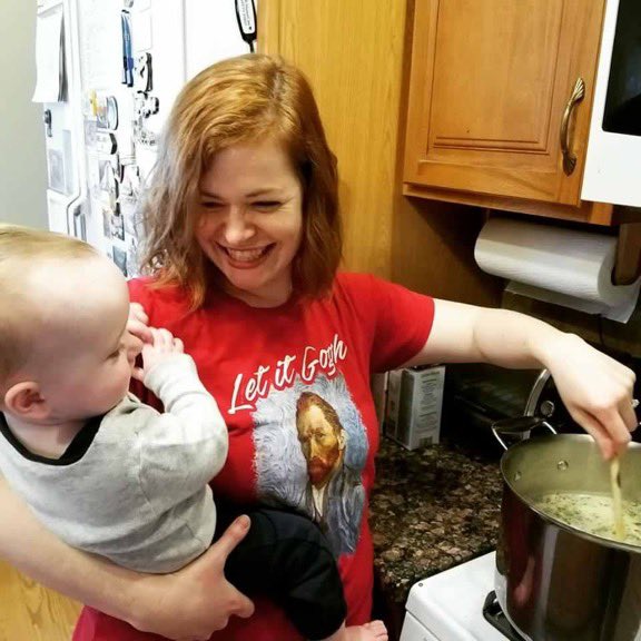 SLCSpearson's tweet photo. Mrs. Hoover and her son joined in #pearsonpioneers challenge for #colddaycooking and made chicken and wild rice soup for dinner. It looks like Mrs. Hoover and her son are enjoying their day together! ❤️🤗 https://t.co/5oDcHVNFdj