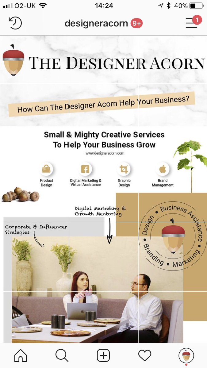 DesignerAcorn's tweet photo. Have you seen my new Instagram page? 😍 

#previewapp #smallbusinessmarketing #freelancemarketing #smallbusinessowner #freelancebranding #socialmediamarketing #sme #graphicdesigner https://t.co/abjWp3s1Tr