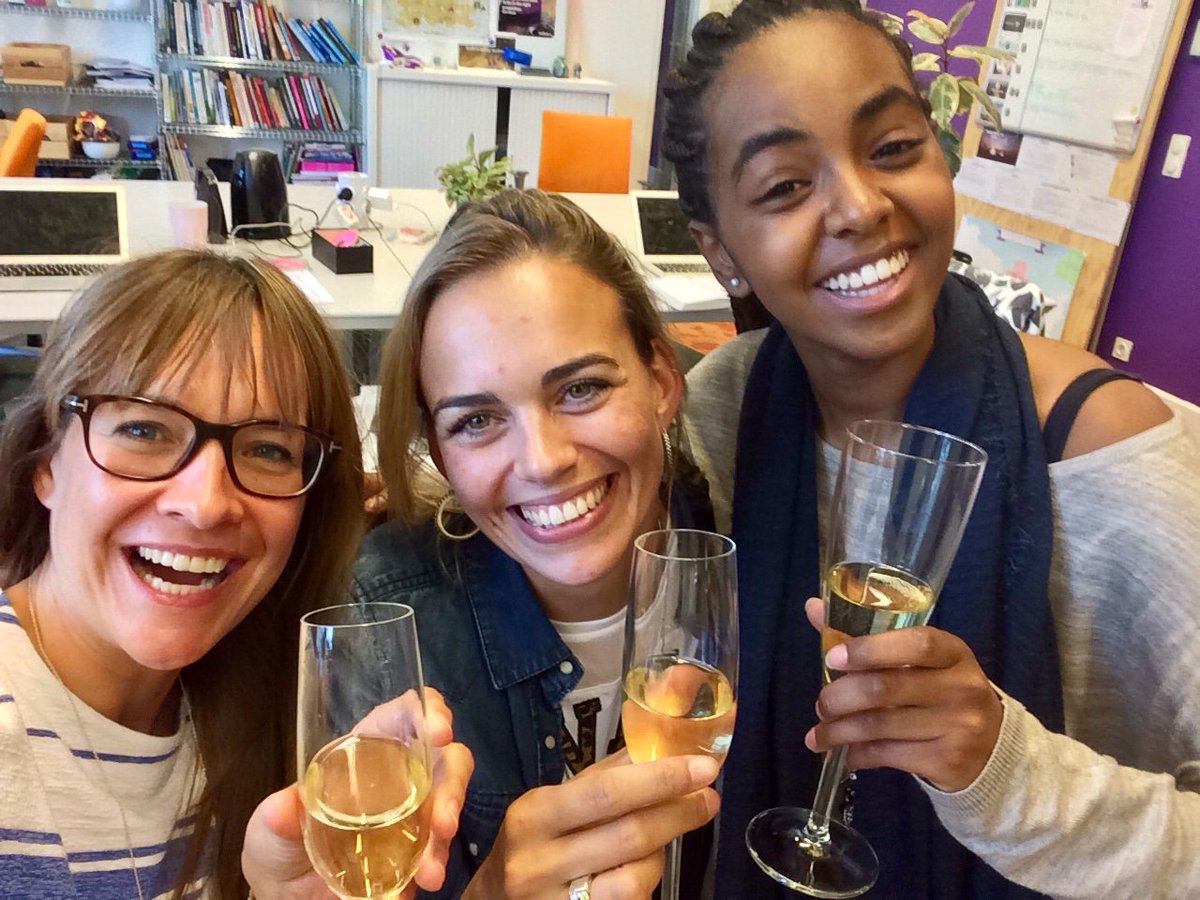 Today is the last day of our colleague http://Isabelle. Isabelle will continue her career as self-employed. We wish you all the best and hope to see you again soon! #team #colleagues