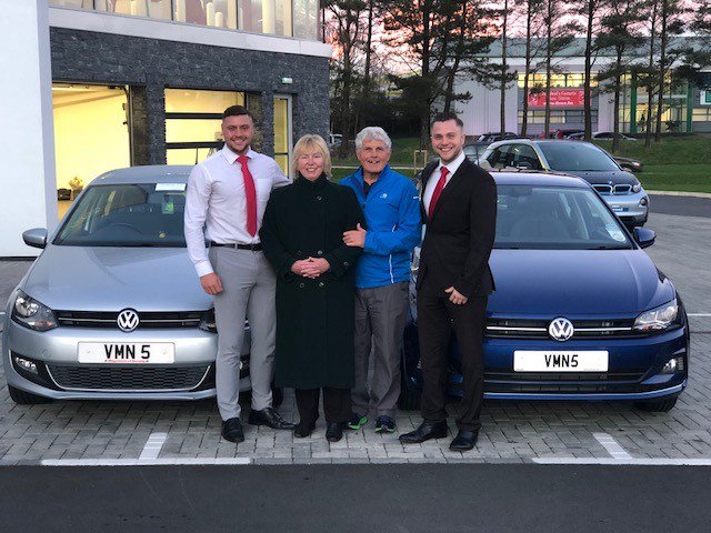 Here are customers Colin &amp; Sheila Magee collecting their brand new VW Polo from VW Specialist Ben Harcourt &amp; Transaction Manager Matt Spencer. 

The VW Polo has just won <a href="/whatcar/">What Car?</a> Small Car Of The Year 2019

We wish them many happy miles in their award winning car. #Happyhandover