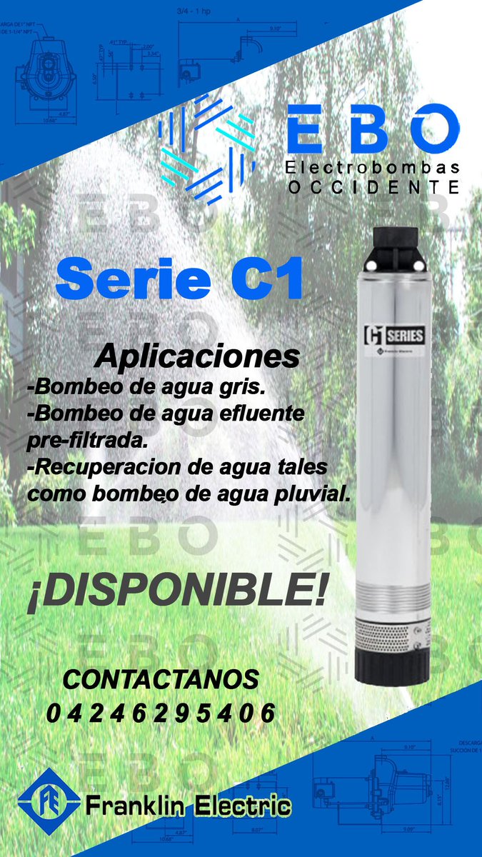 infoebo's tweet photo. Buen día! Tenemos para ti la bomba Serie C1 para aguas grises o efluentes pre-filtradas proporcionando alto desempeño y larga vida útil..
#SomoEBO #Jueves #Disponible

#Agua #Equipos #BombasDeAgua #Pozos #Riego https://t.co/lBwIer758J