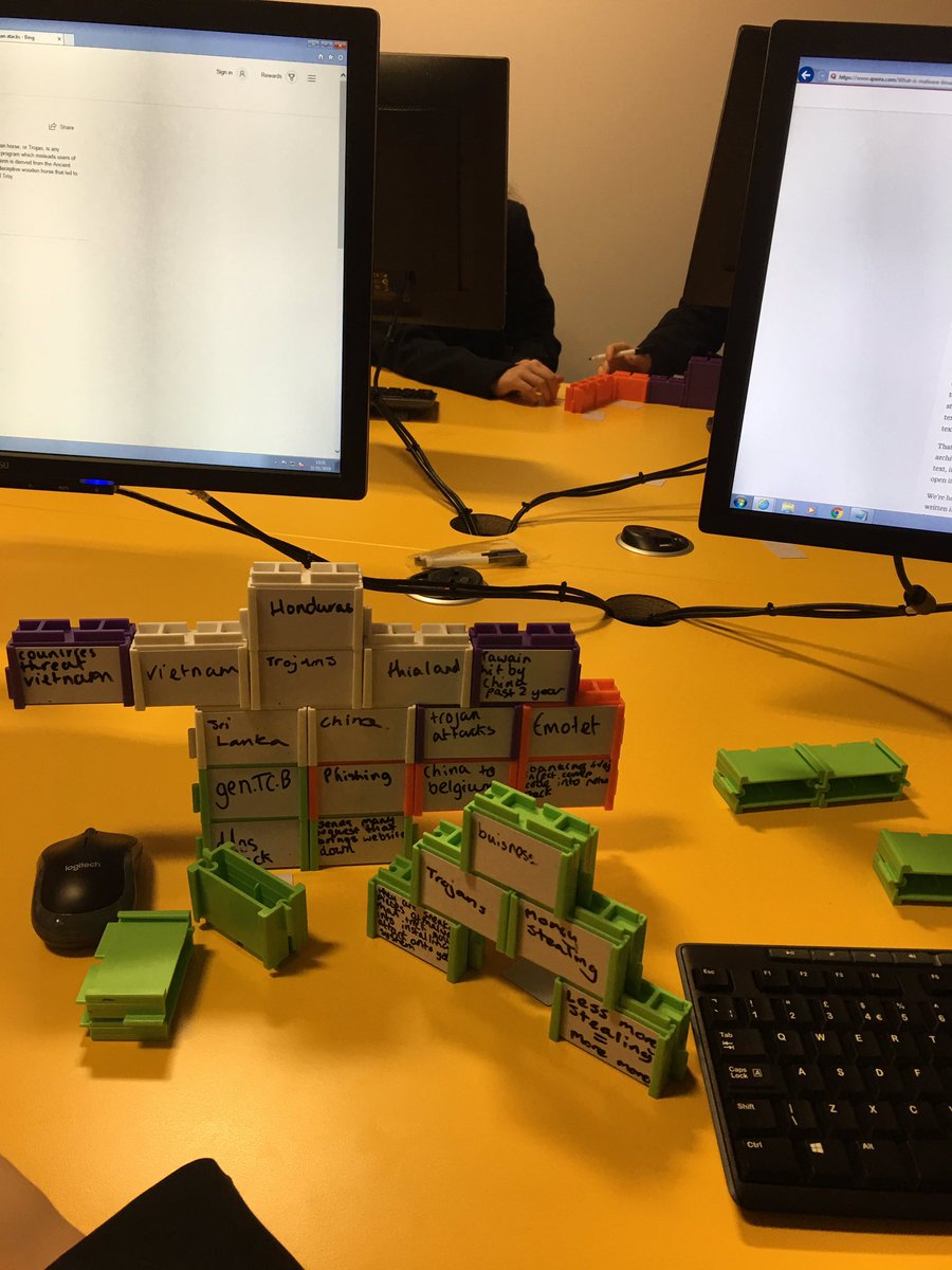 AllHallowsRC's tweet photo. Pupils learning about cyber attacks and recording their findings using #structurallearning bricks with @YouthFederation https://t.co/2QbEGXWwrb