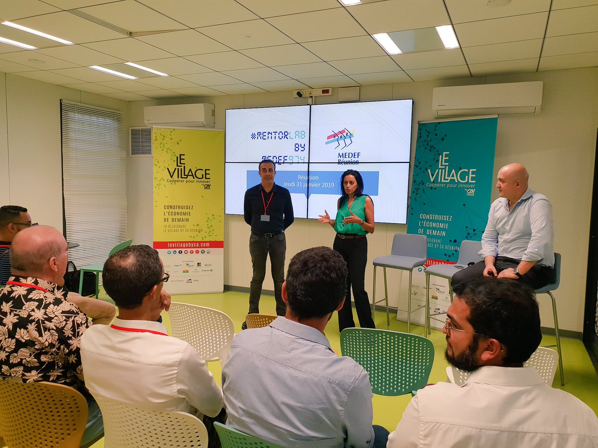 MEDEFReunion's tweet photo. 1er RDV du #MentorLab by Medef974 de l’année.
Merci aux #neo_preneurs et aux #mentors.
Merci au @villagebyca pour l’accueil @FabriceHanni @Gregory_AHKIEM
#mentoring #entrepreneurs #LaReunion #974 https://t.co/11qzafMtbi