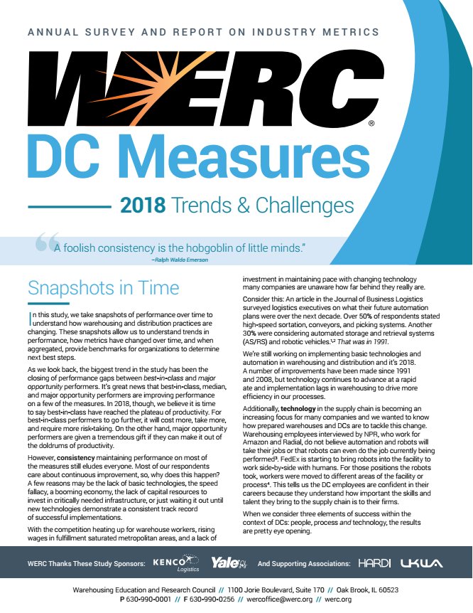 FASCORWMS's tweet photo. .@WERC 's annual 2019 #DCMeasures Study for #supplychain #logistics #warehousing metrics is now open! All participants will receive 1 complimentary copy. We hope you'll consider participating to help thousands of #warehousepros like yourself! https://t.co/EJkl59aUNM https://t.co/lpEcVCT1ZB