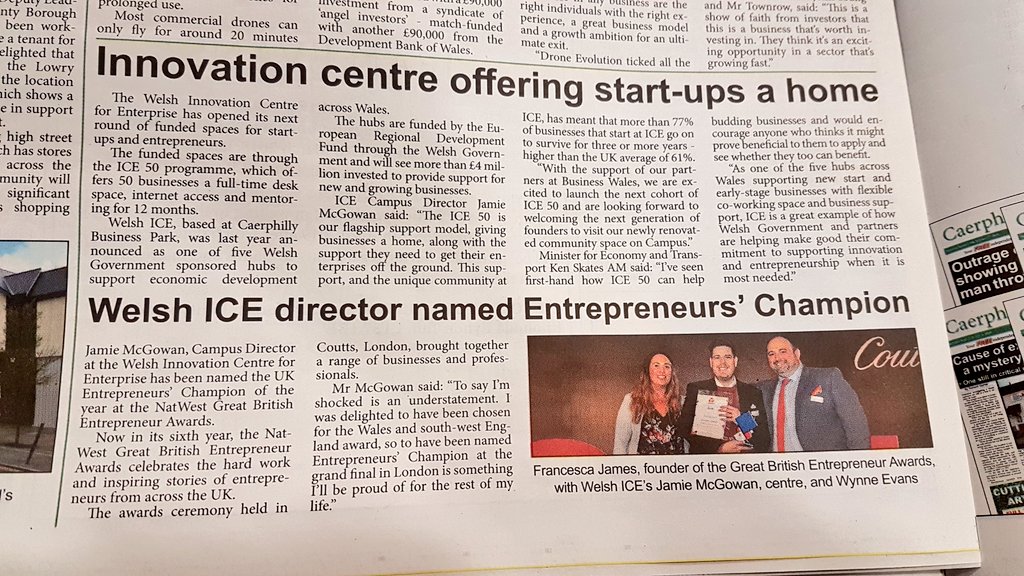 Welsh_ICE's tweet photo. Today's @CaerphillyObsvr 😊 #ICE50 https://t.co/moNXjjK8WR