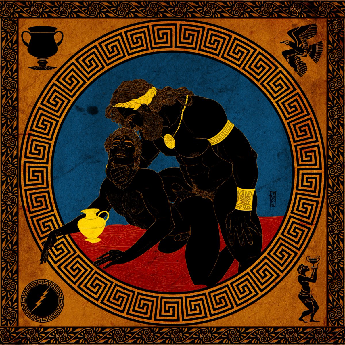 “Ganymede and Zeus”

#zeus #ganymede  #GreekMythology #mythology #myth  #gay #gayart #homoerotic #lgbt #eroticart #erotic #Illustration #digital #DigitalIllustration #digitalink #digitaldrawing #Wacomintuos #drawing