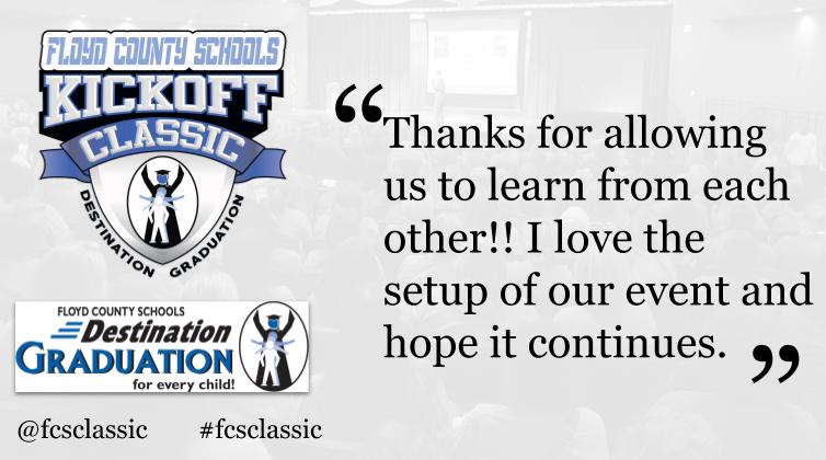 We are very fortunate to have passionate and engaging teachers in #floydpln.  We are honored to provide the #fcsclassic as a forum to discuss and present ideas.