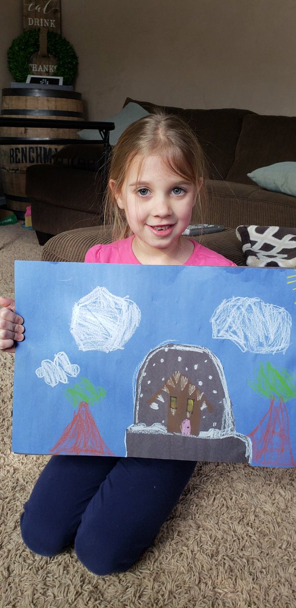 sarajonckheere's tweet photo. @LLEWIXOM Kennedy picked draw for our cold cay challenge. Oil pastels are her favorite. #LLECreates https://t.co/gSW1jrNGa0