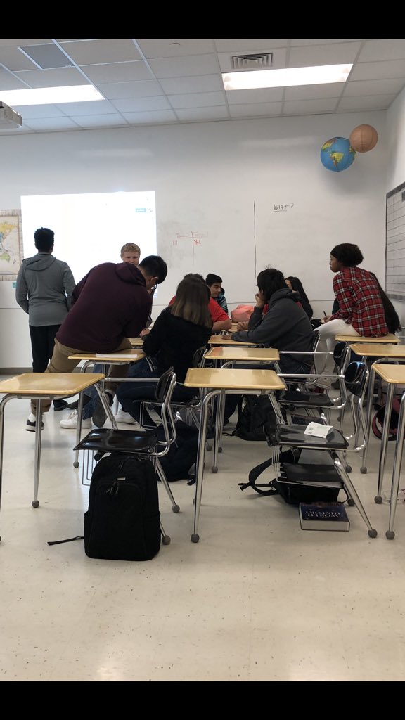 Playing Jeopardy to review for the unit assessment in Coach Tidwell's class. #GISDmakeanimpact