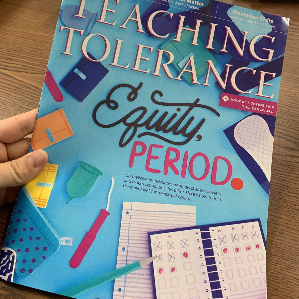 Mrs_Library's tweet image. Another great issue of @Tolerance_org. Let’s work towards normalizing conversations about #menstruation, #consent, #activism, etc. with our younger grades. This isn’t a 9-12 issue it’s a K-12 issue.