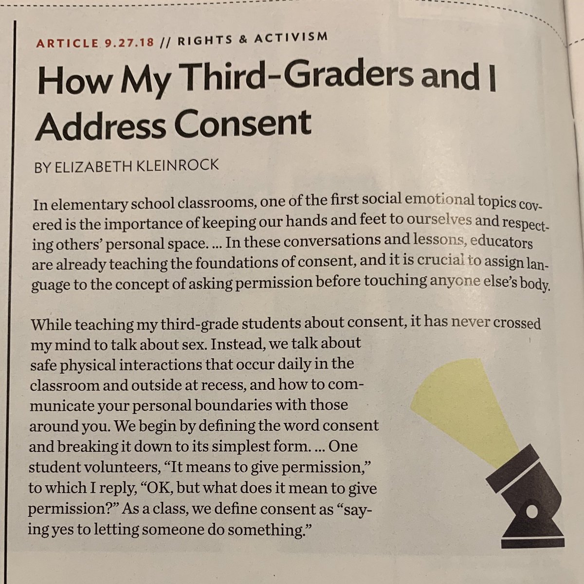Mrs_Library's tweet image. Another great issue of @Tolerance_org. Let’s work towards normalizing conversations about #menstruation, #consent, #activism, etc. with our younger grades. This isn’t a 9-12 issue it’s a K-12 issue.