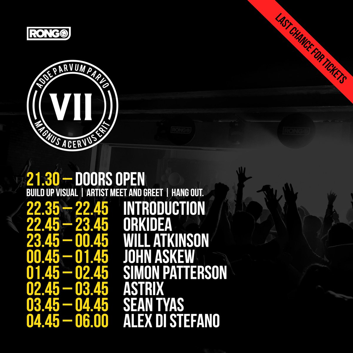 Here are your VII: United Kingdom set times... Bring it on. Last chance for tickets: rong.events/viimcr