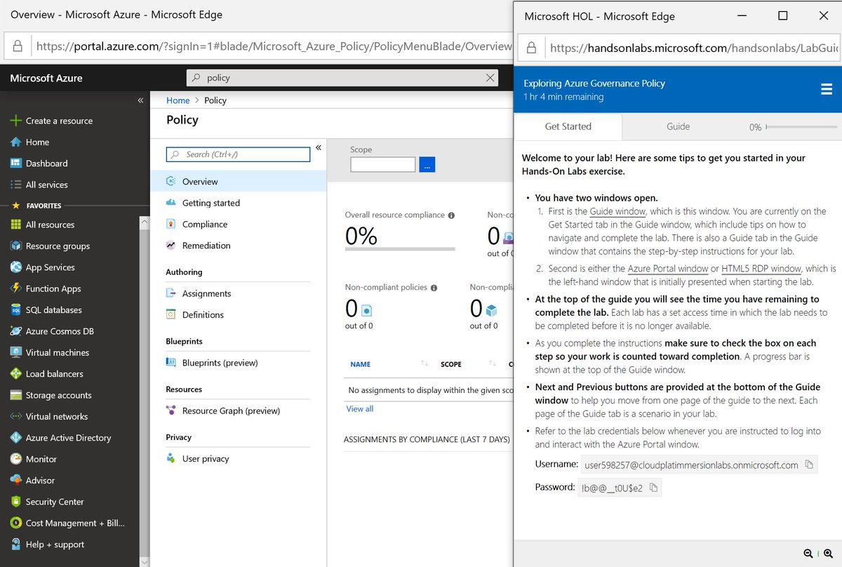 Take #AzurePolicy for a free test drive. Our hands-on lab for Policy will give you a test subscription and walk you step-by-step in authoring, deploying and verifying policies. Highly recommend giving it a try: handsonlabs.microsoft.com/handsonlabs/Se…