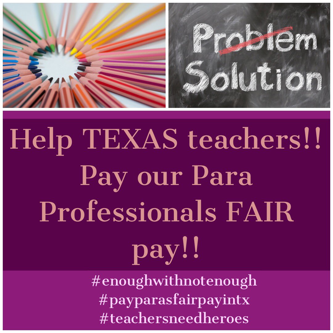 suziejustwright's tweet photo. My para professionals are so important to my classroom. There is absolutely no way my class could function without them, yet their salary is EMBARRASSINGLY LOW!!! The state of Texas should be ashamed of themselves!  #enoughisnotenough #payparasfairpayintx #teachersneedheros https://t.co/J7zXTQQepM