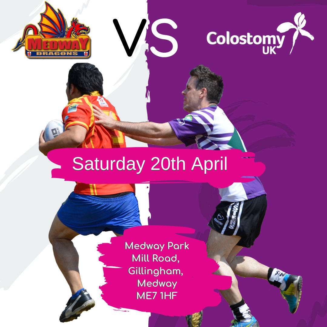 We’re going back to where it all began!! Our first #RugbyLeague 🏉 game of the year will be on April 20 when we play a team from our good friends <a href="/medwaydragons/">ⓂⒺⒹⓌⒶⓎ ⒹⓇⒶⒼⓄⓃⓈ</a> 🐉 This year the game will be played at the Medway Park sports facility. Read all about it!! colostomyuk.org/first-rugby-ga…