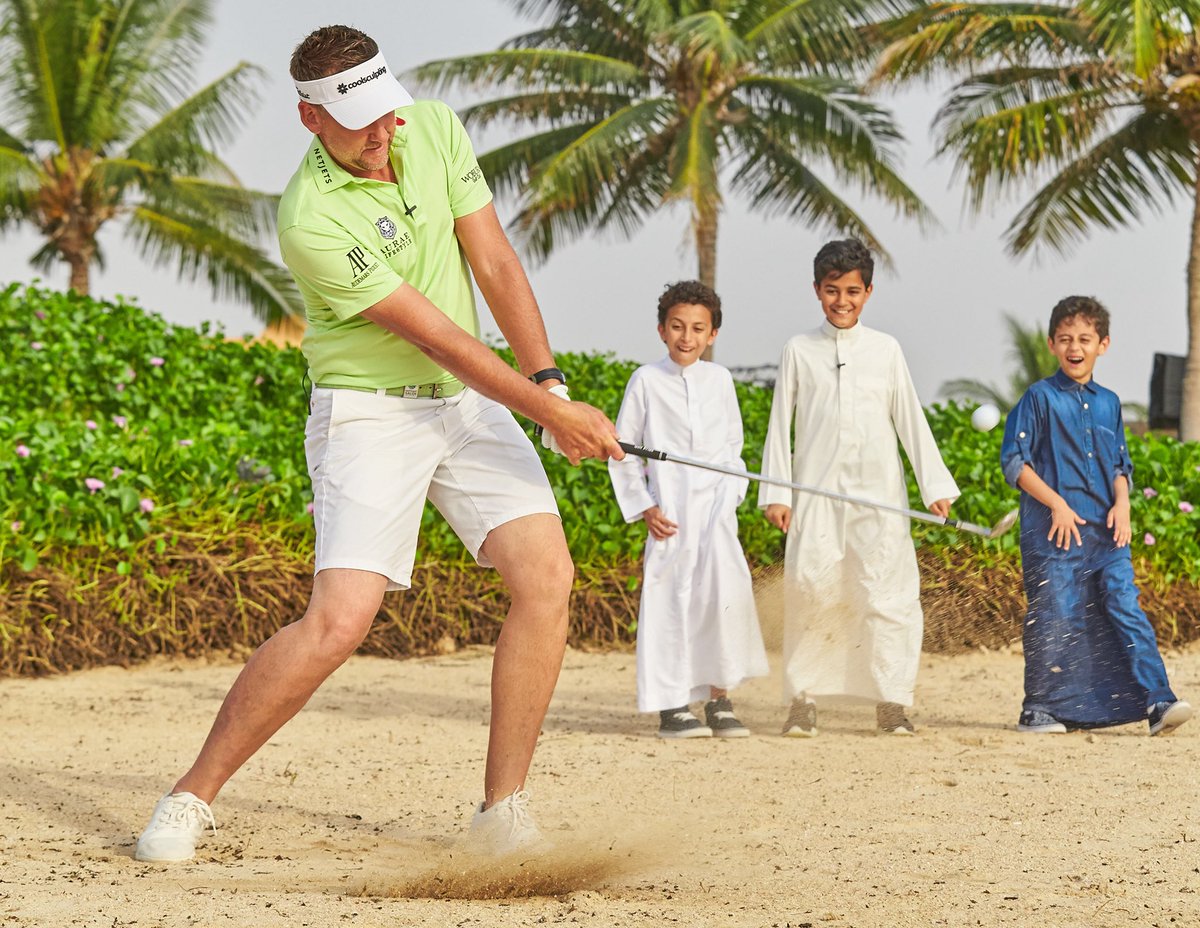 _weare54's tweet photo. Football or golf? Whichever sport it is, it has the power to unite cultures and generations. And @kaec_saudi was an incredible backdrop. https://t.co/LyUUneNjto