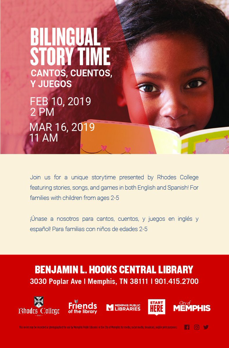 LauraBethKelly's tweet photo. Bilingual storytime is coming to Memphis! @LatinoMemphis @laprensalatina @SCSESL @SCSK12Espanol https://t.co/UQMvzOt5Ry