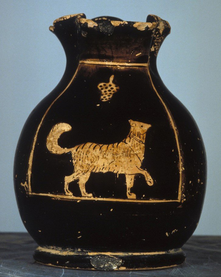 In the 5th century B.C.E., the small, toy dog becomes popular in iconographic scenes. In texts, this breed is famous as the Miletian or Maltese. These small dogs were depicted as appropriate love-gifts or playing with childrenThese are clearly pets./4  #PATC3