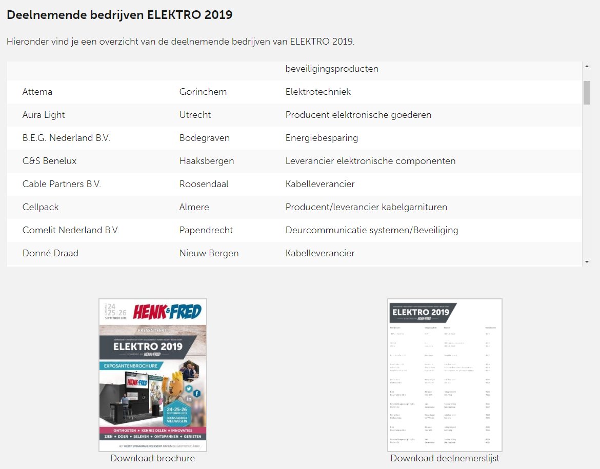 ELEKTRO2019's tweet photo. Wat hebben we weer veel nieuwe #exposanten mogen toevoegen aan onze #deelnemerslijst. Welkom @AttemaBV, #Alphatronics, C&S Benelux, #Auralight, #Keraf, @HaveDigitap, #Weidmuller en A. van der Hof Kabelfabriek. 😎https://t.co/XvUzvx9UFK https://t.co/ztwtvHYPUP