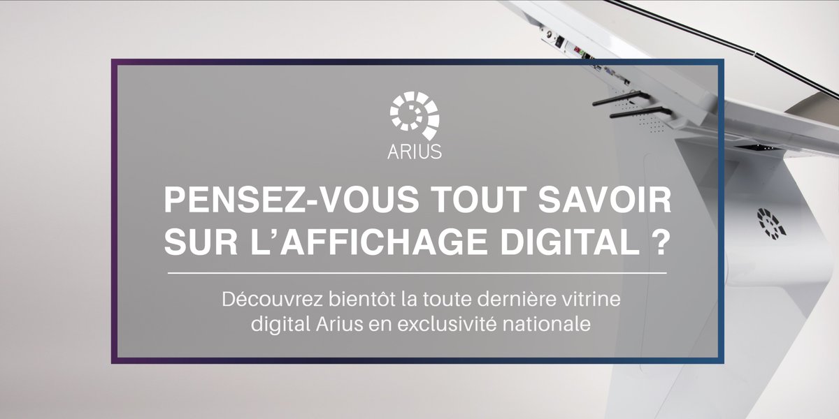 Ariustouch's tweet image. #ARIUS Découvrez dès la semaine prochaine une première vidéo d'installation du dernier-né de notre gamme d'affichage #digital sur notre compte twitter 
Restez connecté(e)s