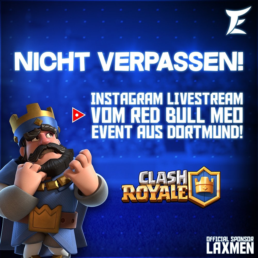TryElite_eSport's tweet photo. Wir werden euch Live über Instagram  das Red Bull Meo Event miterleben lassen!👻

#tryelite #ClashRoyale #redbull #redbullmeo #meo #esl https://t.co/Ws3oQxaLVi