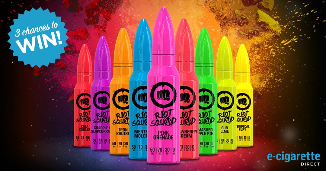 Giveaway! Win every flavour in the #riotsquad range plus 2 chances to win Punk Grenade! ecigarettedirect.co.uk/e-liquid/short… #vaping