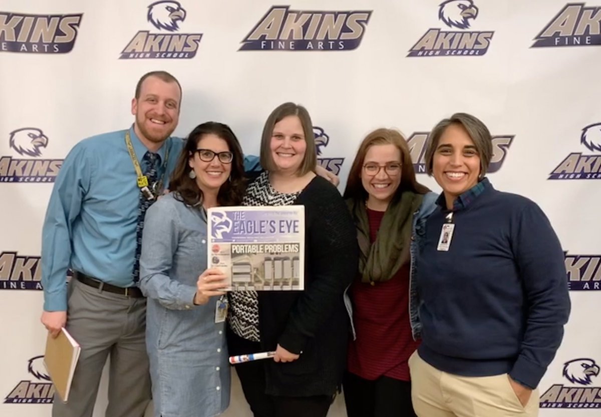 Great visit from @txst @AustinISD Ed Leadership Cohort @AkinsAISD Academy Fair last night. I love learning along side of you all! #AISDProud #AISDFuture @AISDSupt @drpenaaisdlead #futureleaders