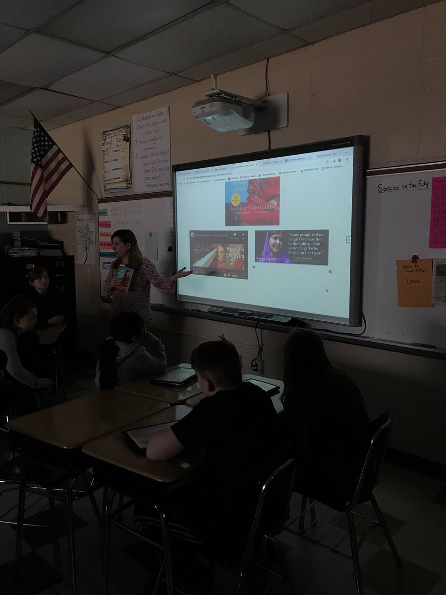 sarverteaches's tweet image. .@marcizane shared information about @Malala and her impact on education for girls! #PeaceSignsProject #WeB4Me @CollinsNBCT