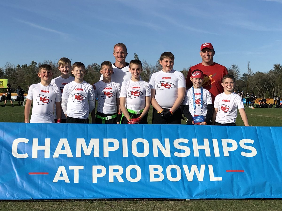 We didn’t bring home the title but congrats to the #ymcaCHIEFS for getting the <a href="/chiefs/">Kansas City Chiefs</a> first game win at #nflflagchampionships and a special thank you to <a href="/cheetah/">Ty Hill</a> <a href="/Big_Fish79/">Eric Fisher</a> <a href="/Shermanator_42/">Anthony Sherman</a> <a href="/GehrigDieter/">Gehrig Dieter</a> for taking the time to meet the kids. Proud to be a chiefs fan!