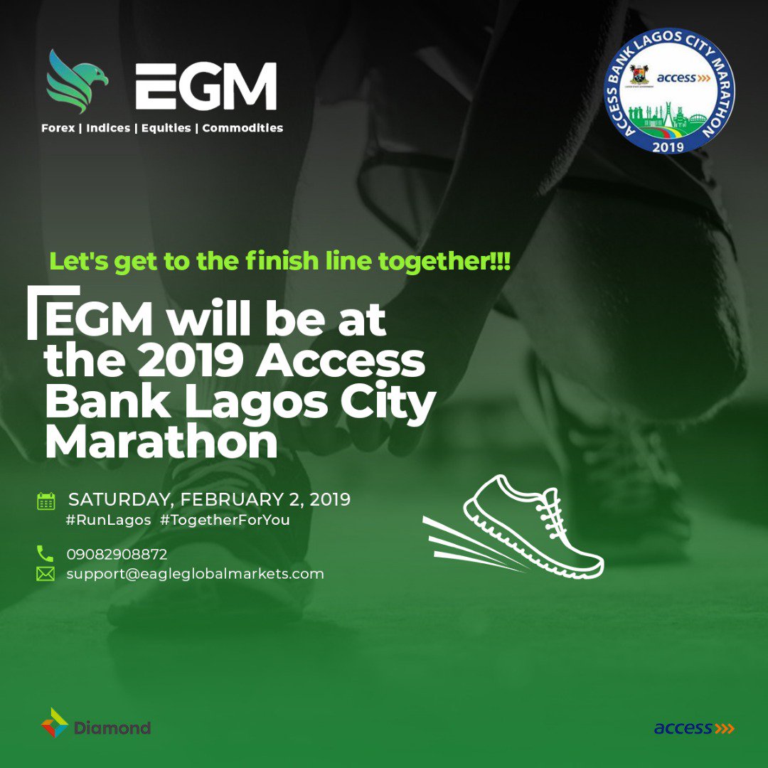 EGMarkets's tweet photo. We are all set for #runlagos 2019 Access Bank Lagos City Marathon this saturday, with thousands of participants from all over the globe.
#EGM #lagosmarathon #accessbank #lagosstate #runforlagos #lagoscitymarathon #lagoscitymarathon2019 #acessbanklagoscitymarathon https://t.co/0SPtMWwQuA