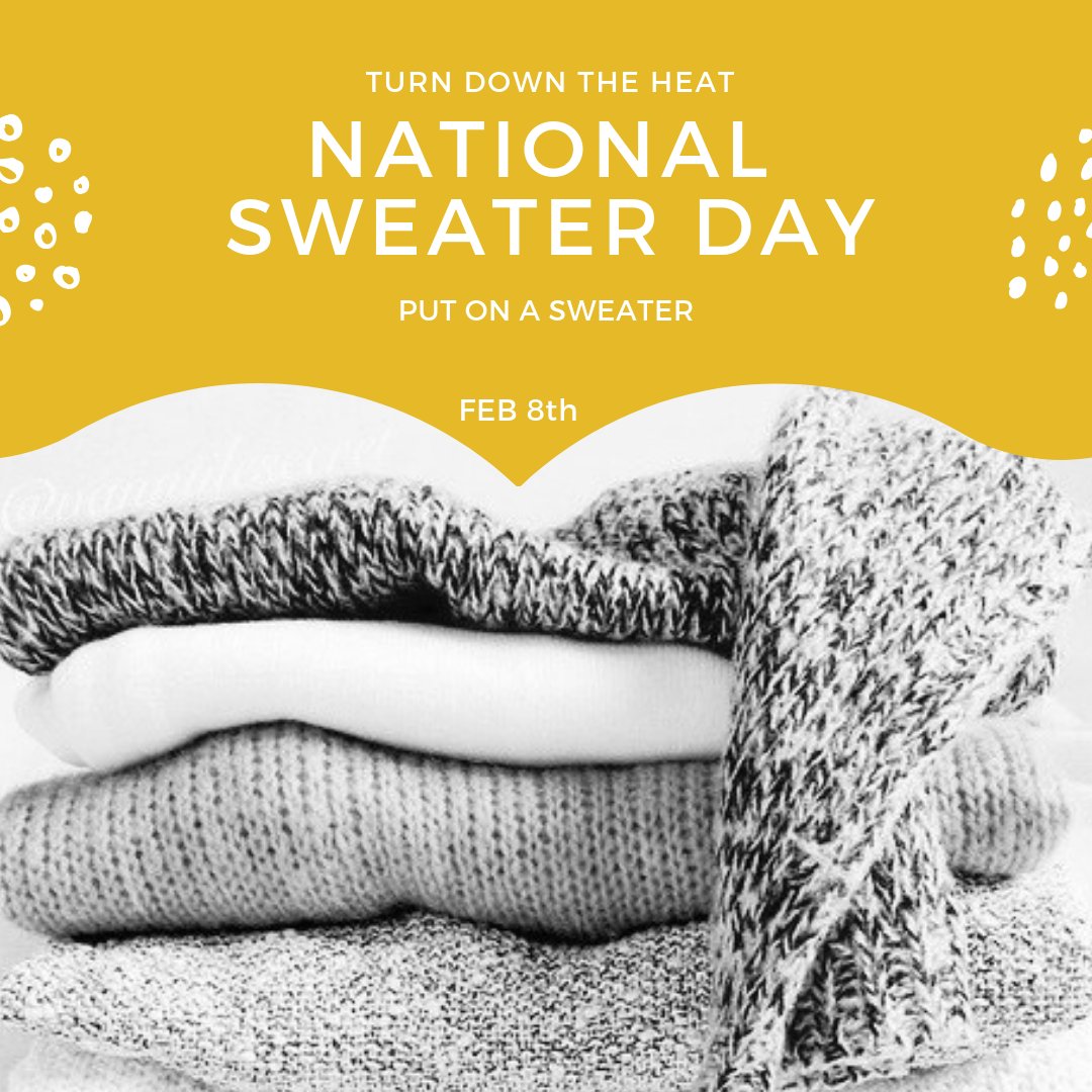 SJPIIEnviro's tweet photo. Did You Know? 61% of electricity use in Canada goes to just heating. On February 8th our school will try to reduce that number by turning down the heat for National Sweater Day. Students will be allowed to wear sweaters on top of their uniform to support this cause!❄️ https://t.co/ms9gJZfq0o
