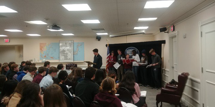 Press briefing at the Truman White House Decision Center!