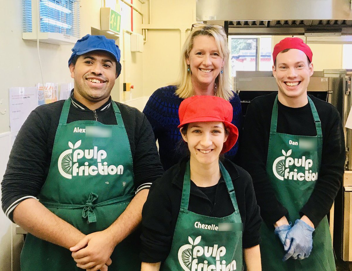 ZoeBillingham's tweet photo. Best lunch ever! Thank you @PulpFrictionCIC Alex, Chezelle and Dan for my delicious soup. @nottsfire staff canteen is run by this wonderful social enterprise providing work-readiness skills for young adults. Brilliant! https://t.co/guWMz8ZarC