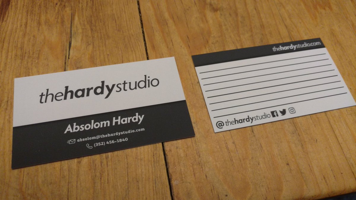 Here's the latest business card design. Simple, yet effective. I think we got the point across. Thanks to <a href="/MOO/">MOO</a> We love them. #designthinking #businesscards #graphicdesign #logodesign thehardystudio.com