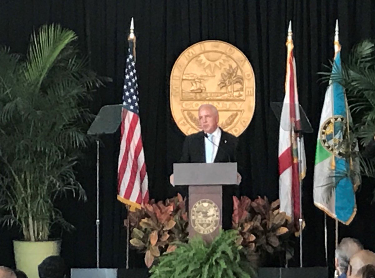 <a href="/MayorGimenez/">Mayor Carlos A. Gimenez</a> tells the story of our increasingly strong, world-class community. Thank you for recognizing our efforts in building Miami-Dade's vibrant business community. #SOTCMiamiDade #AdvantageMiami
