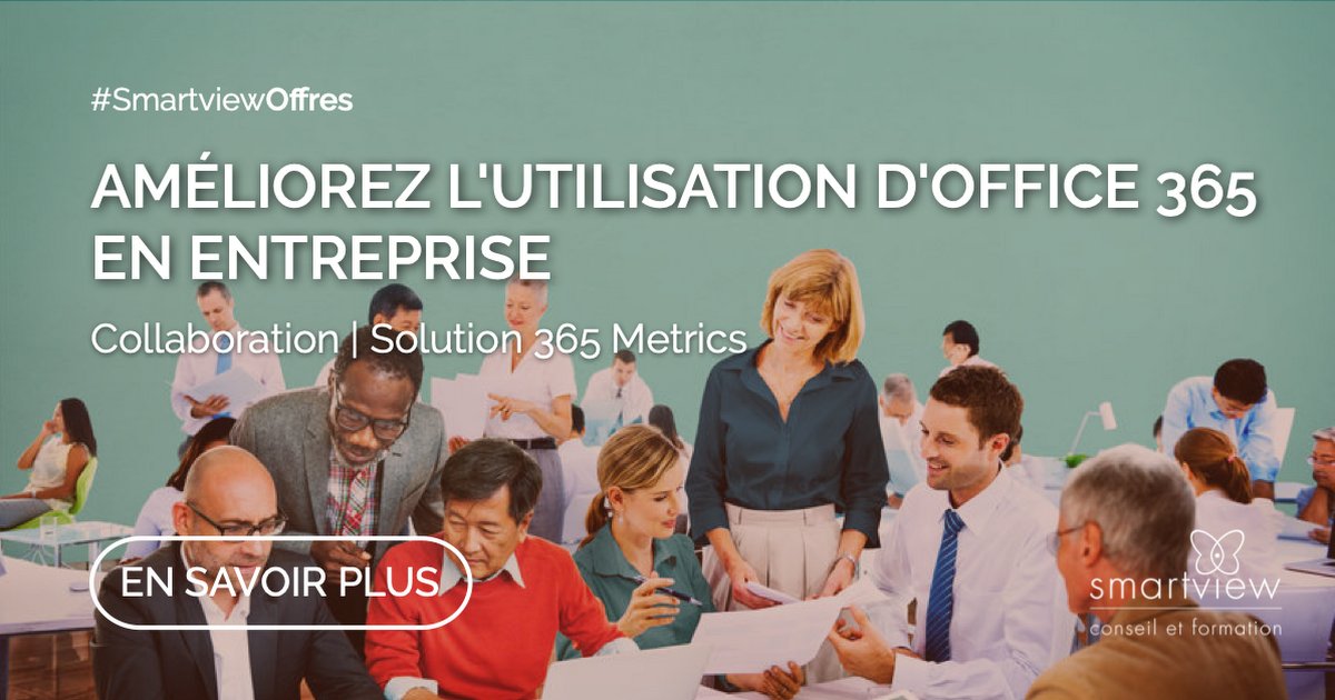 📌 #SmartviewOffres | La solution #365Metrics de Smartview vous aide mesurer et à améliorer votre utilisation d'Office 365 grâce à des données en temps réel. Découvrez notre offre et domptez #Office365 ! Contactez-nous :  buff.ly/2EAqIuZ