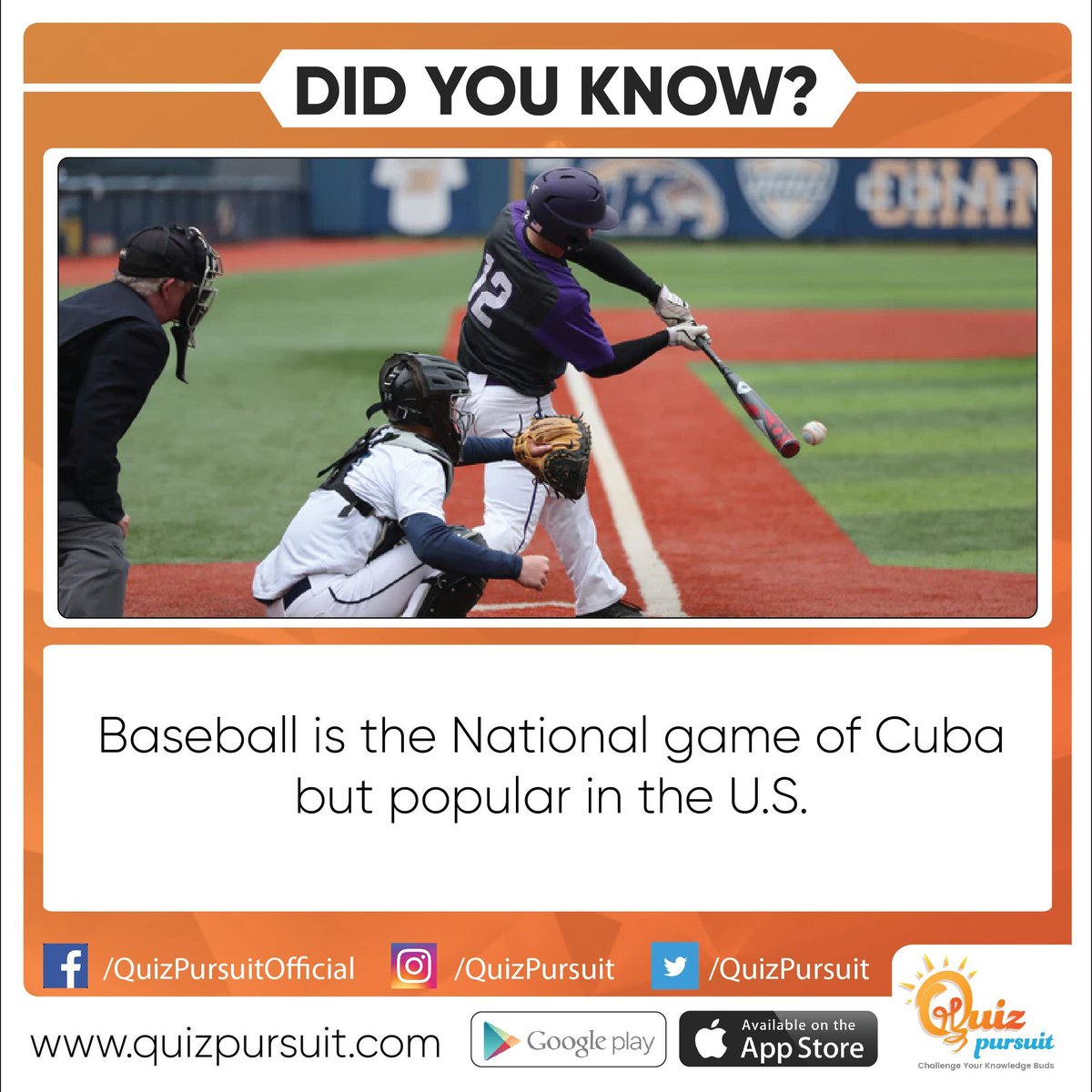 QuizPursuit's tweet photo. Did you know? 

Baseball is a bat-and-ball game played between two opposing teams who take turns batting and fielding

To learn more click the links below 👇👇

Android 👉 https://t.co/9EWRjJk15t
IOS     👉 https://t.co/c7isGs4hcE

#atlanta #atlantabraves #game #mlb #season #matt https://t.co/d6moCddbqA