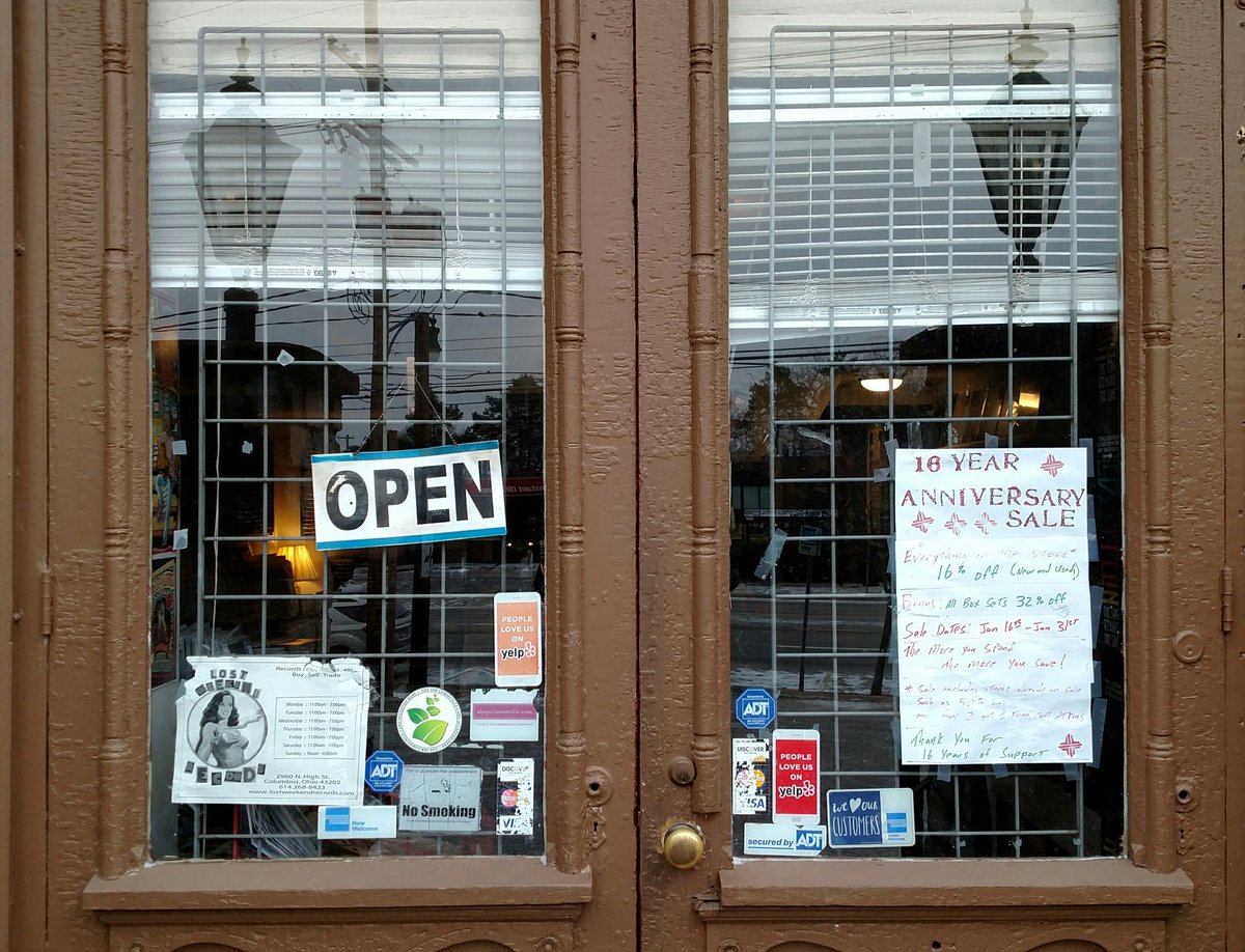 LostWeekendLPs's tweet image. This is it, the FINAL DAY of our 16 year anniversary SALE. Everything in the store 16% off and bonus savings on box sets at 32% off. Tomorrow everything is back to normal price.