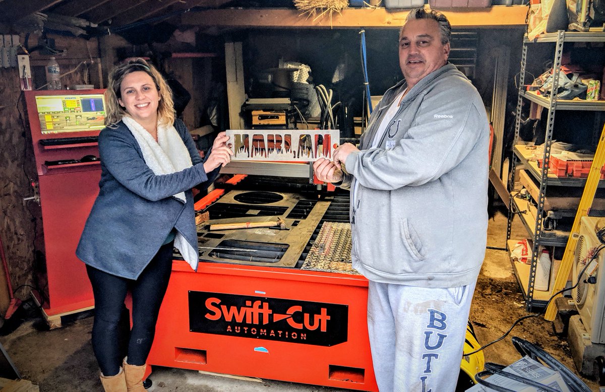 cut_swift's tweet photo. B&amp;T Building Services install in Indiana, US. John, the business owner, purchased the Pro 2500 #plasmamachine to have fun &amp; see what kind of exciting projects it will bring him. His daughter will be helping with the graphics design &amp; signs making. https://t.co/k3Xy8pTCI4