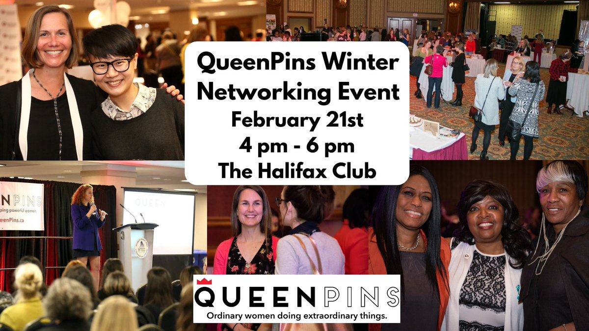 QueenPinsHFX's tweet photo. Join us for networking and great conversations as the top innovators, leaders and businesswomen from all over Nova Scotia gather at the @HalifaxClub on Feb 21st.

🎫Tickets are on sale now! Visit our website to get yours
⬇️⬇️⬇️
https://t.co/pJrrxhDMWR

#QueenPinsHFX https://t.co/Z9MHBjYGP1