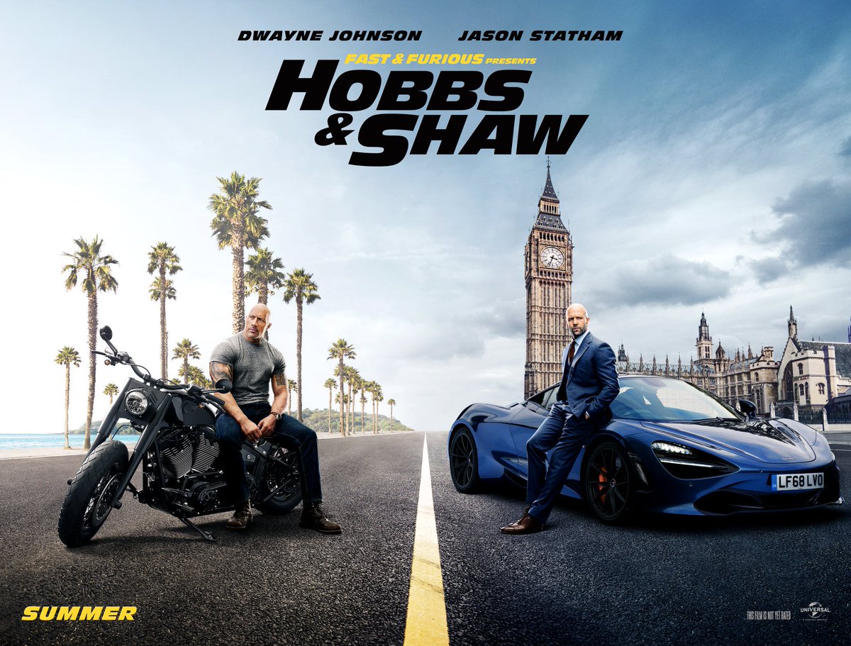 FastFamily's tweet image. Here's the first official poster for @FastFurious Presents: @HobbsAndShaw featuring @TheRock and #JasonStatham - Ahead of tomorrow's worldwide trailer premiere! #HobbsAndShaw