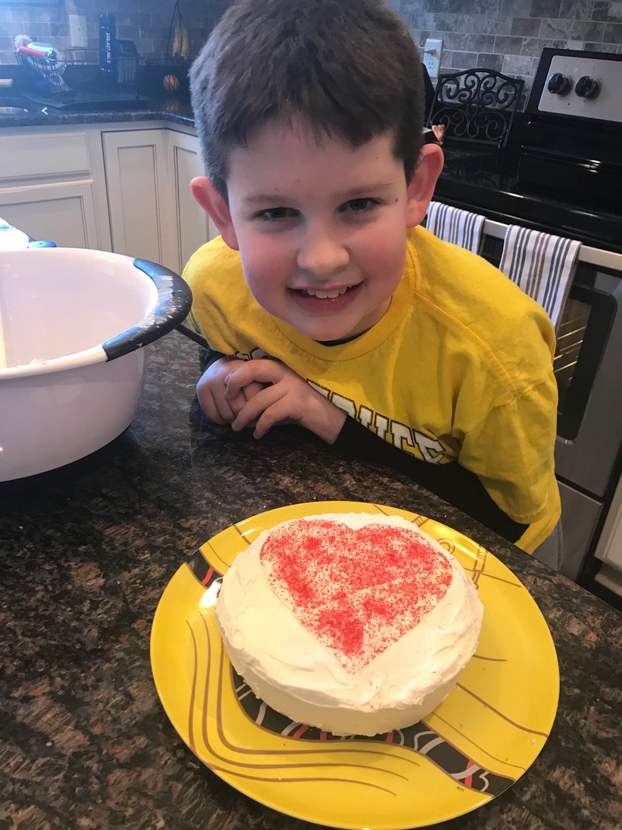 jennifersteger's tweet photo. One day, a strawberry cake from from Elliot. The next day, brownies from Owen. I’m liking this #colddaycooking challenge from @SLCSpearson. #pavetheway #pearsonpioneers https://t.co/NgCxeFLVz5