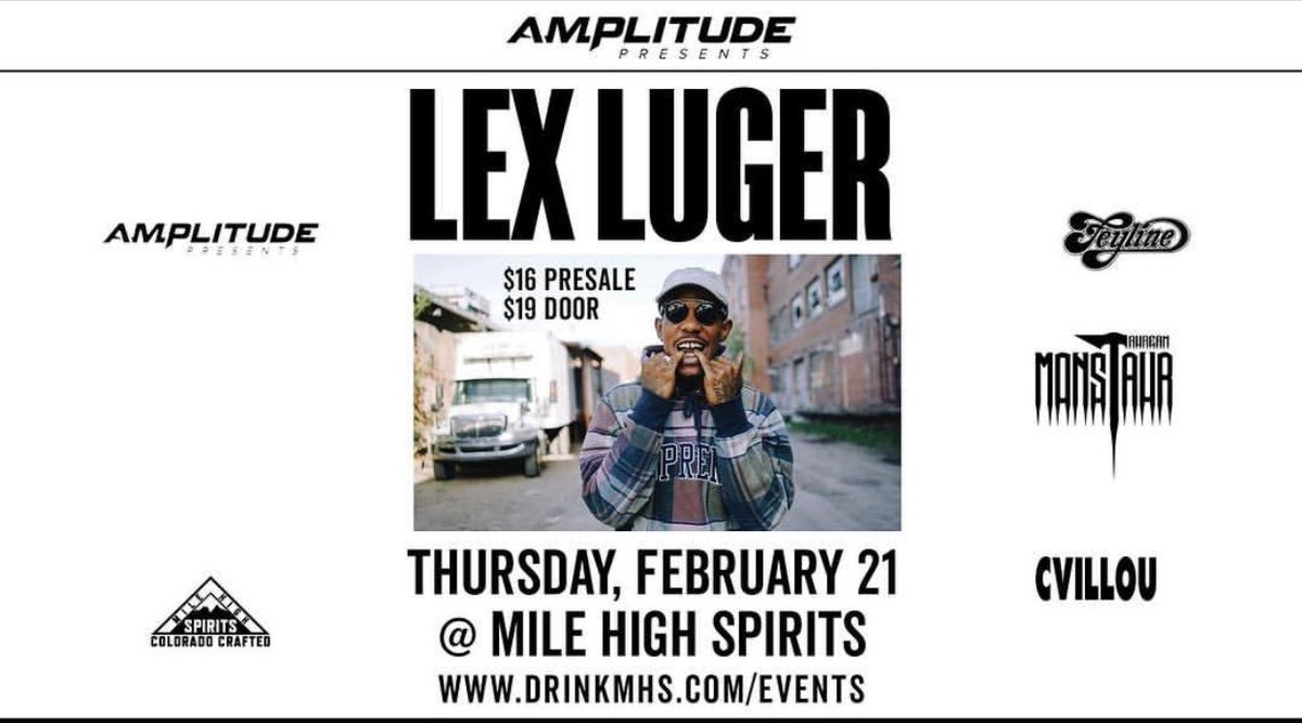rm3colorado's tweet photo. 🚨🗣SHOW ALERT‼️🚨 CATCH @taurean_nde LIVE‼️
・・・
@amplitudedenver & @feylinepresents @lexlugertmog X @kinobeats X@taurean_nde @milehighspirits Feb 21st #NDE #DIG #MOM out now!! get your tickets now! #denverpromoter #denverpromoters #DenverTwitter #eventsindenver https://t.co/GCV41m0PH9