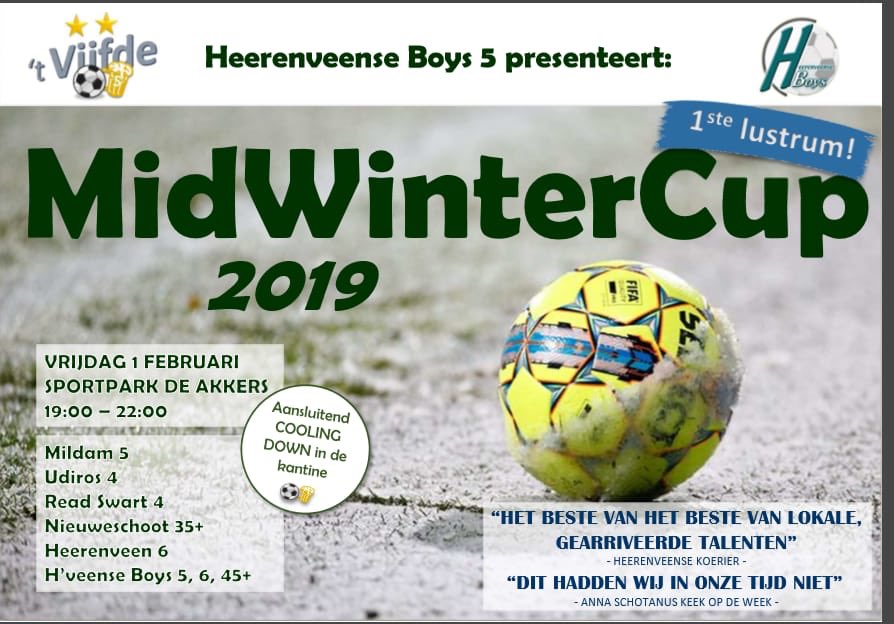 hvb8heerenveen's tweet photo. Morgenavond #1Februari om #1900uur gaan we los met onze #Midwintercup20019 komt allen, want het wordt een spektakel. #3ehelft wordt ook super #gezellig. Met het #draaienrad met mooie #prijzen en DJ #HeavyP @vvHvB @hvb5heerenveen https://t.co/N6kbJp8eun