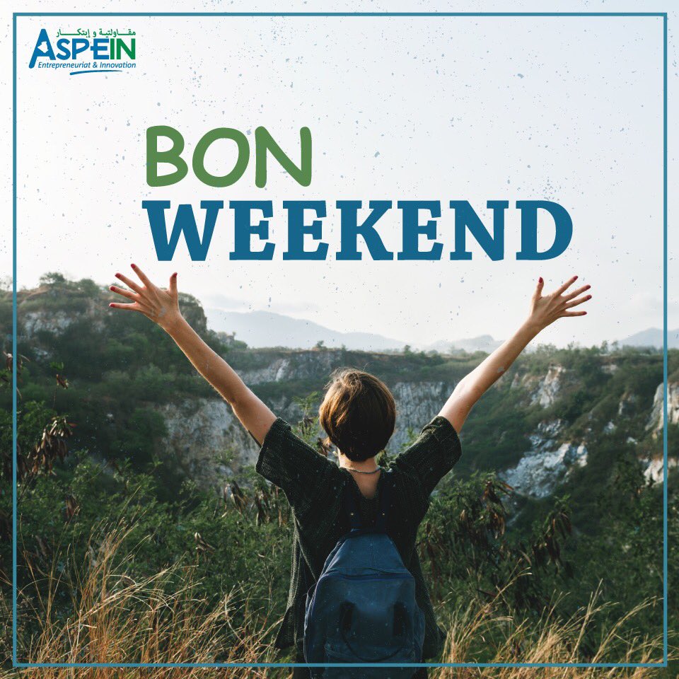 Aspein31's tweet photo. L'association pour la promotion de l'entrepreneuriat et l’innovation-ASPEIN vous souhaite un bon weekend. 

Profitez au max 😉💪.                  #aspein #oran https://t.co/xHQTfinTVm