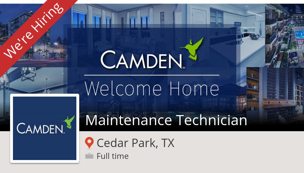 smithkw1010's tweet photo. Camden is looking for a Maintenance Technician, apply now! (#CedarPark) #job https://t.co/usMG5roTeV https://t.co/bBjpYoK8Bw