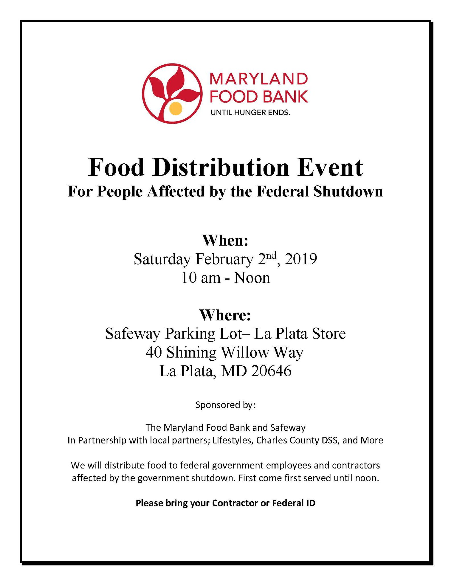 Charles County Govt On Twitter Maryland Food Bank Is Hosting A