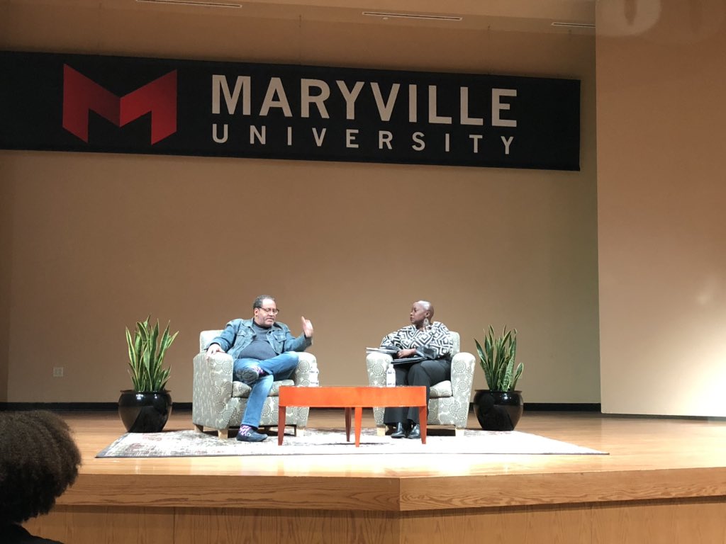 Dr <a href="/MichaelEDyson/">Michael Eric Dyson</a> joins us at Maryville today for our annual Martin Luther King Jr Celebration

#BlackHistoryMonth <a href="/InclusiveMU/">Diversity&Inclusion</a> #MLKCelebration