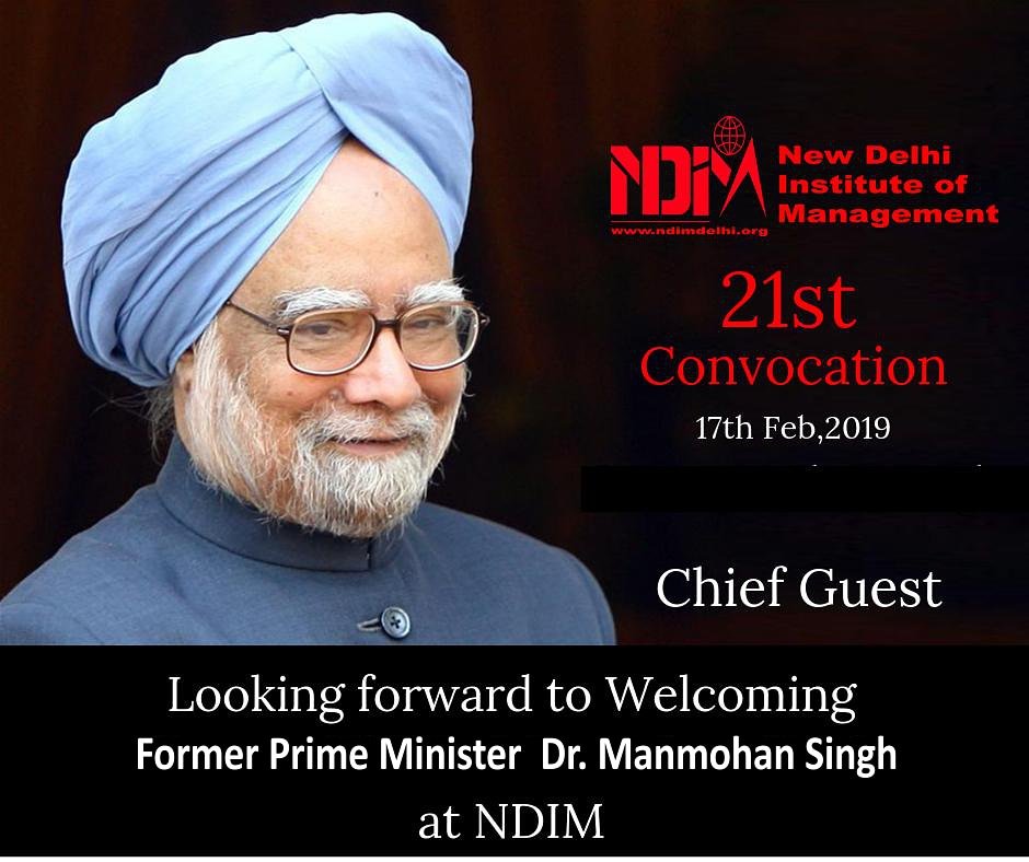 Kanikasinghh's tweet photo. Former Prime Minister Dr. Manmohan Singh will grace the convocation ceremony with his presence at @ndim_mba. Proud moment for us...
#ndim #convocation #proudmoment https://t.co/pmOhyOdXi5