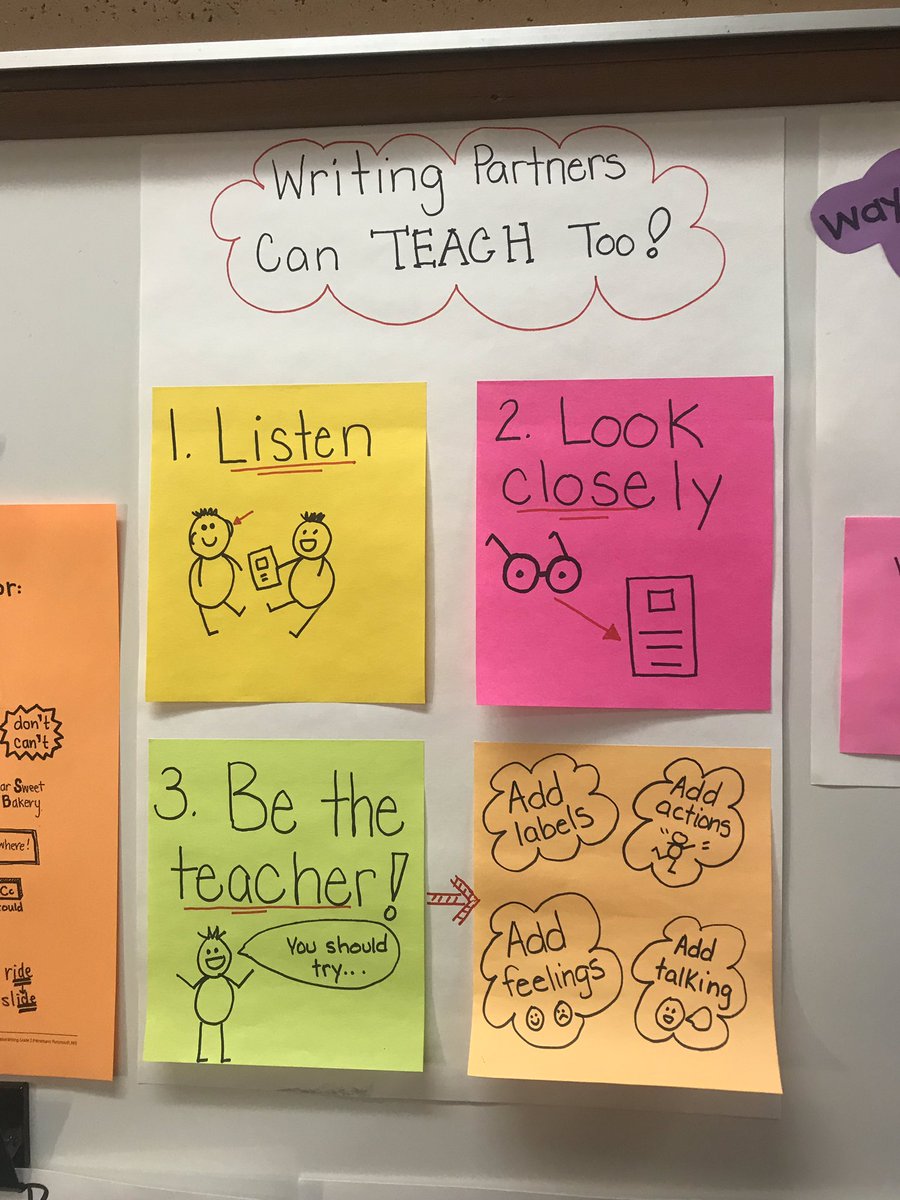 DrMacieKerbs's tweet photo. The second grade writers in Mrs. Hanson’s class have all the visual tools they need for productive partner work! #emswrites https://t.co/ZHavShGMF4